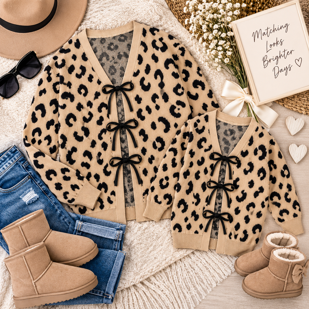 The Mama & Mini Leopard Lace-Up Cardigan