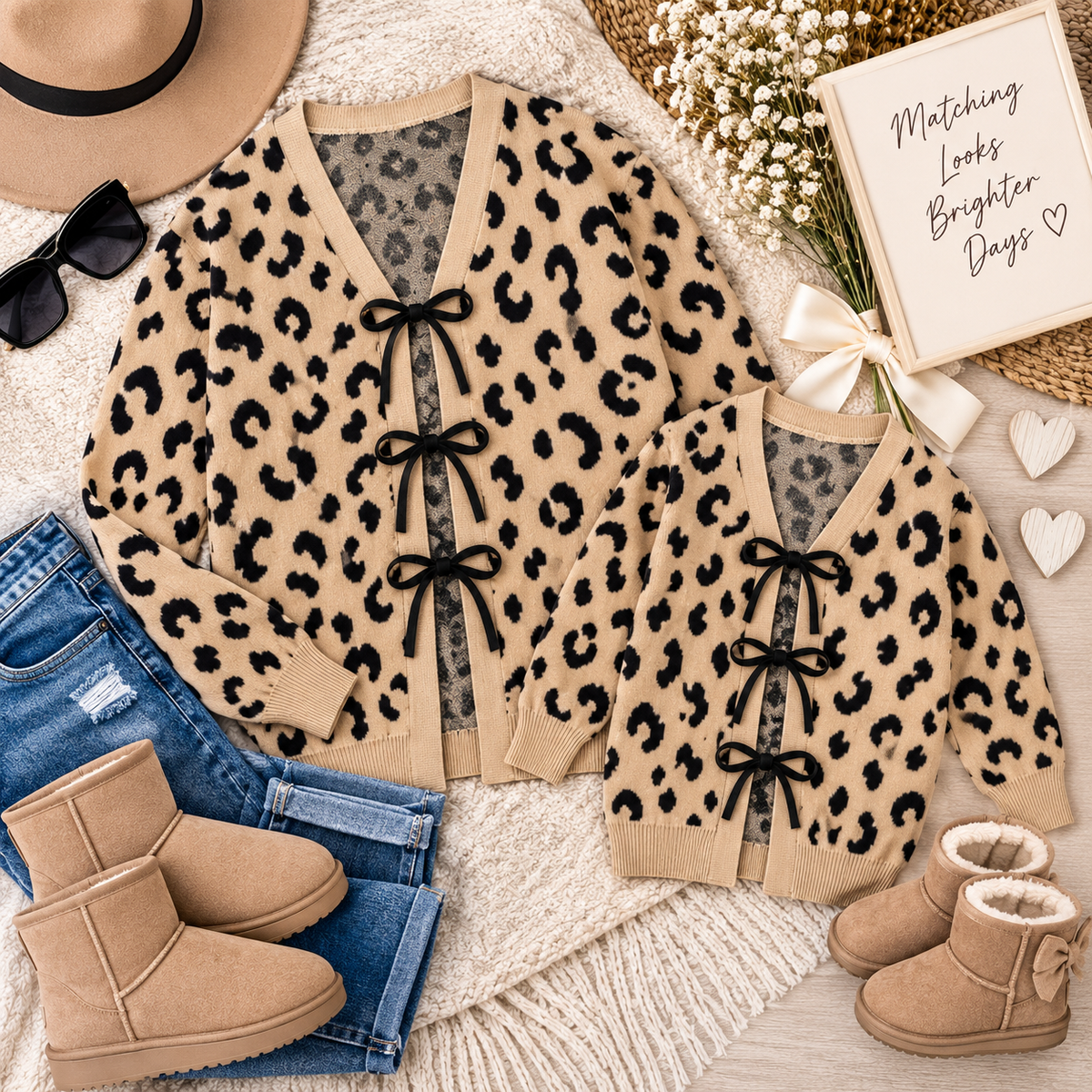 The Mama & Mini Leopard Lace-Up Cardigan