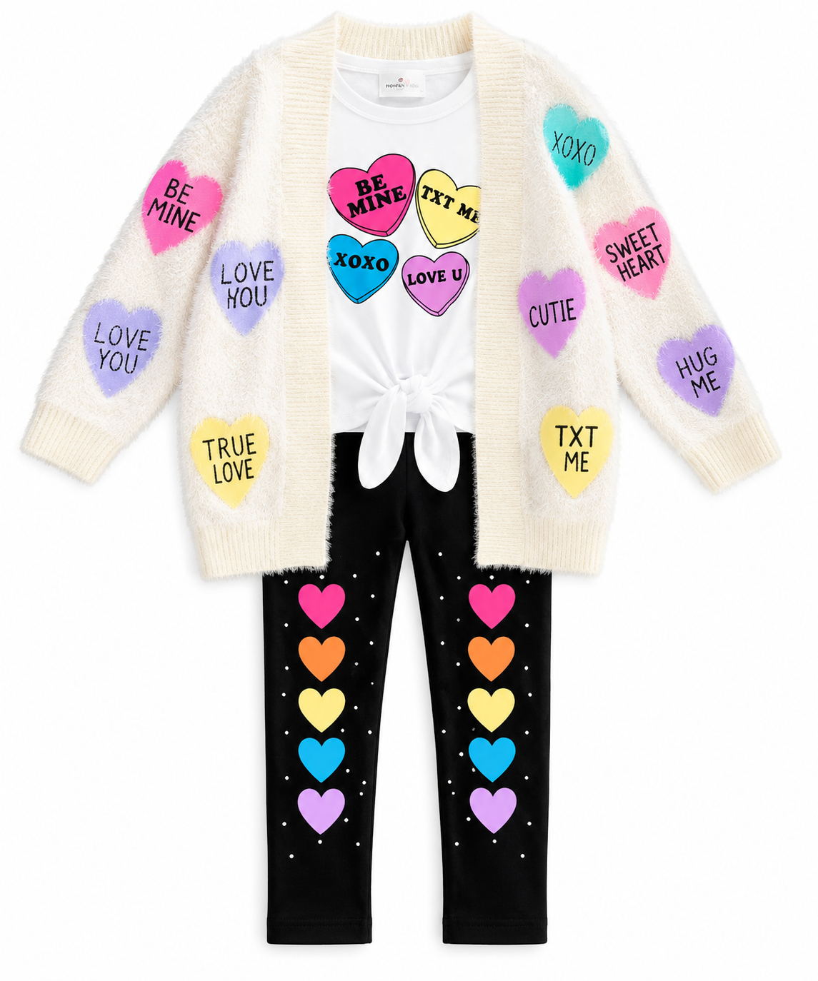 The Rainbow Candy Hearts Legging Set