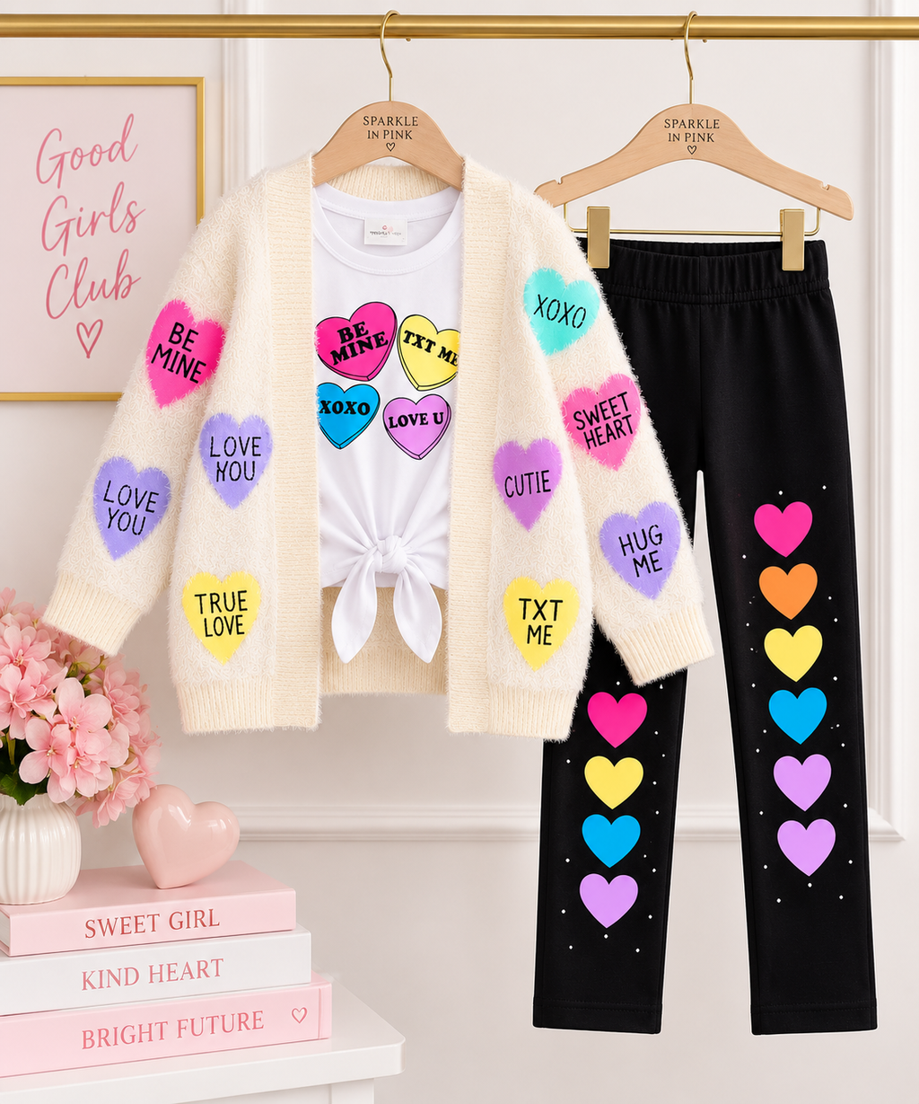 The Rainbow Candy Hearts Legging Set