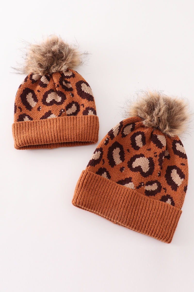 The Wild & Cozy Leopard Pom Beanie