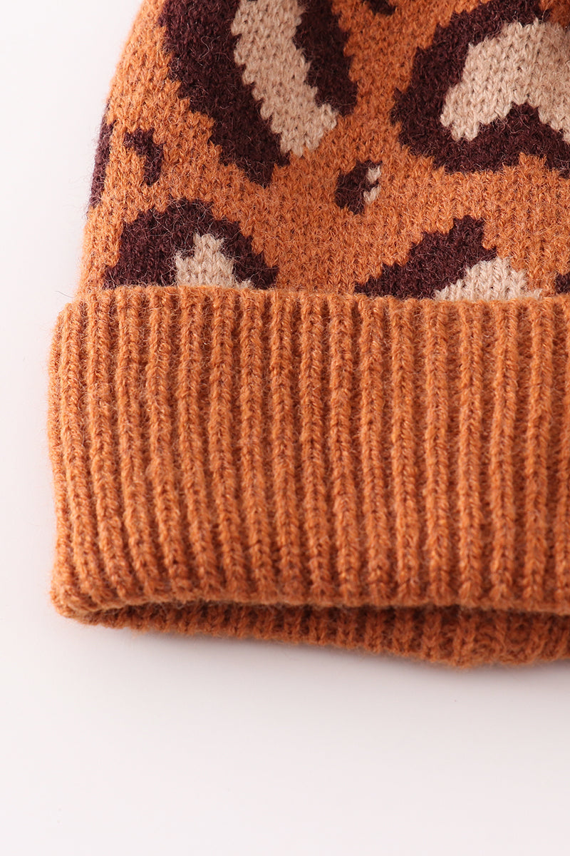 The Wild & Cozy Leopard Pom Beanie