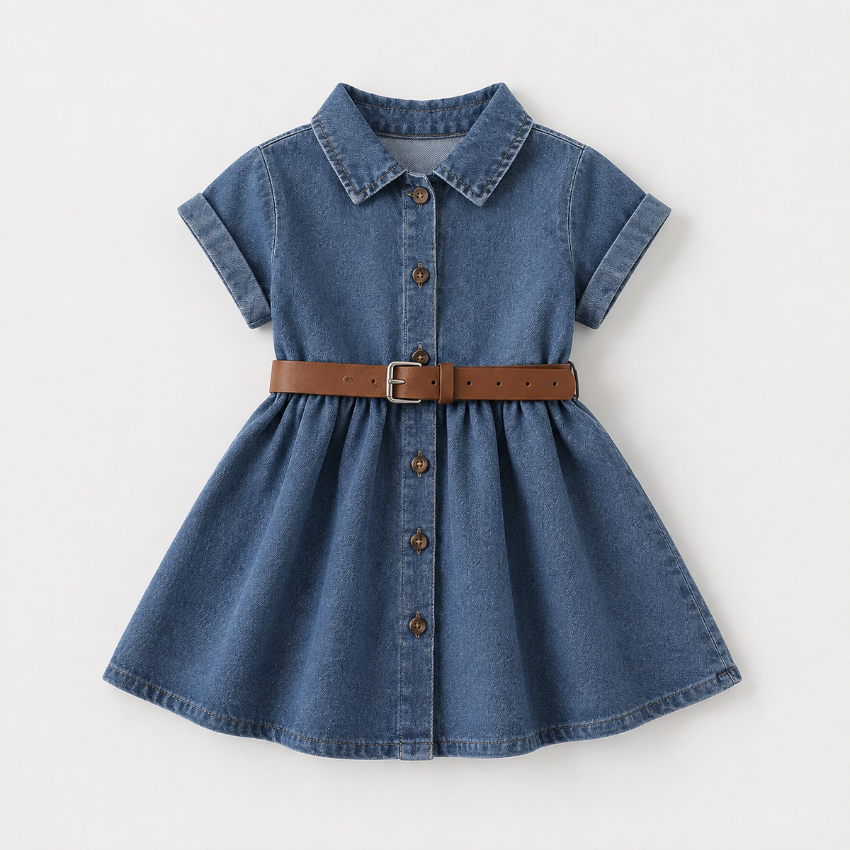 The Everyday Denim Belted Dress