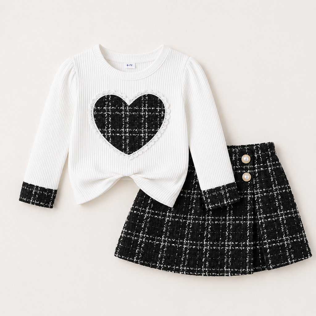 The Plaid Heart Skirt Set