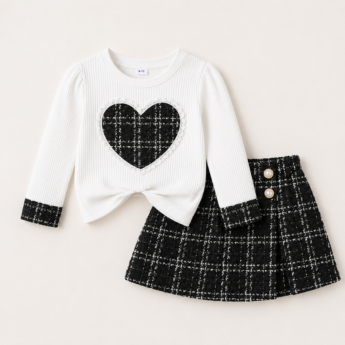 The Plaid Heart Skirt Set