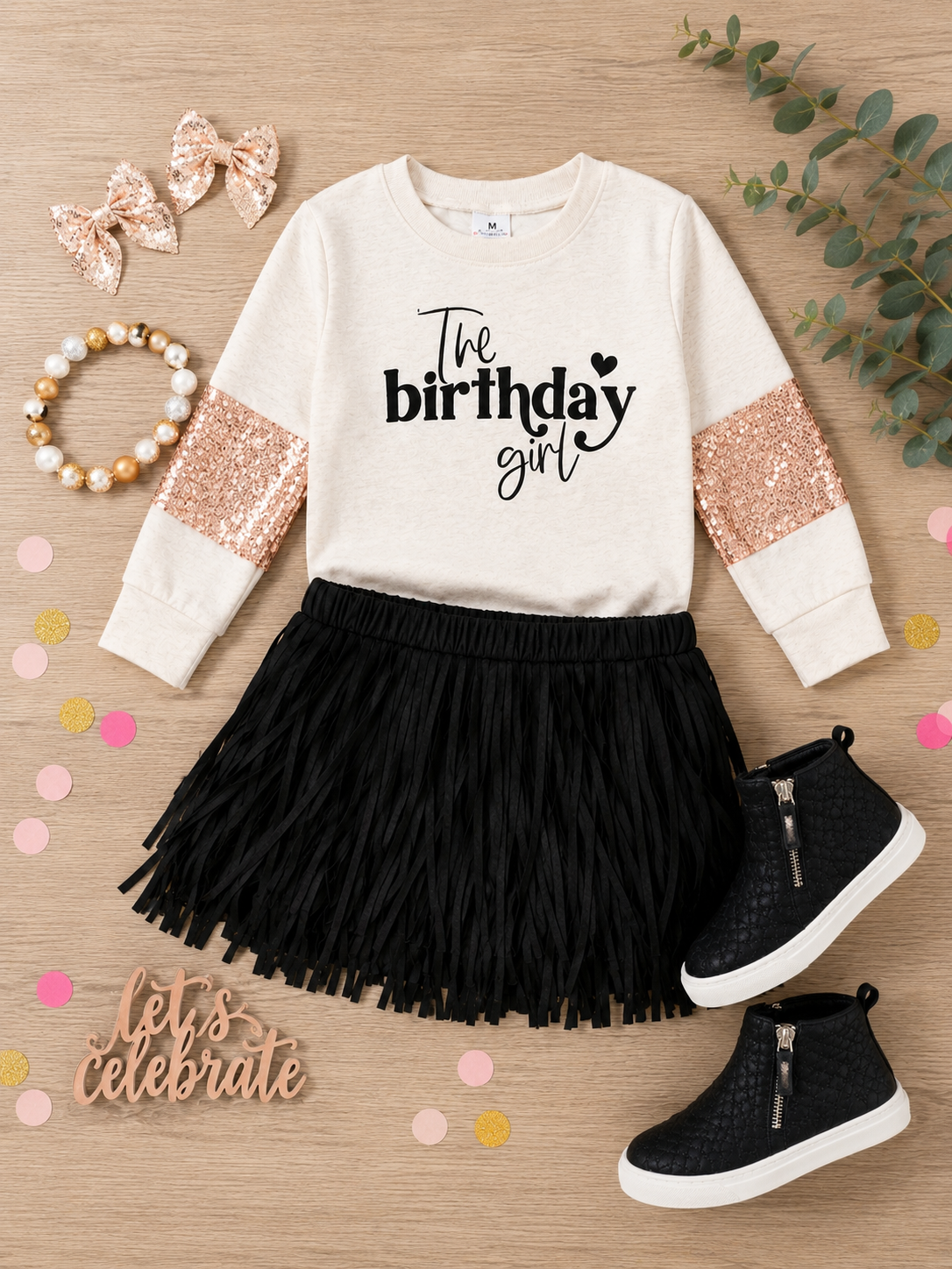 The Birthday Girl Sparkle & Fringe Set