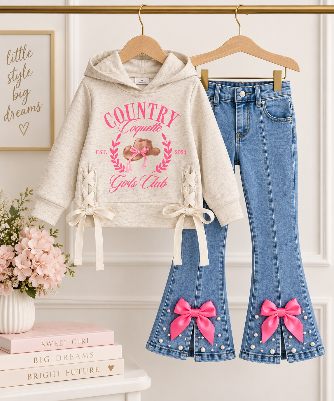 The Country Coquette Denim Flare Set