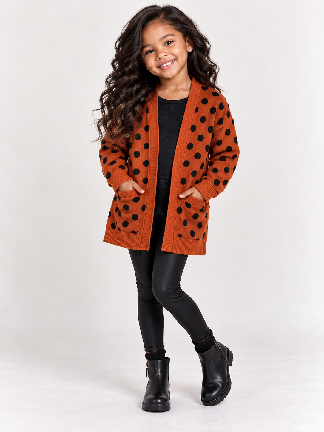 The Pumpkin Dot Cardigan