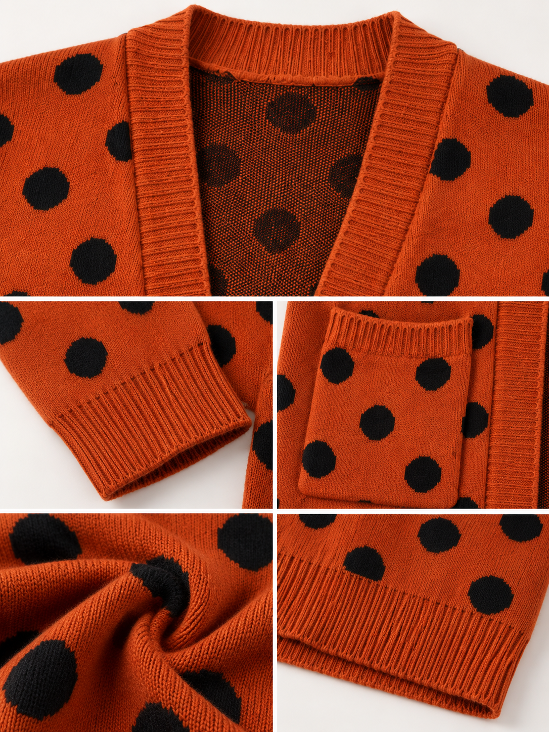 The Pumpkin Dot Cardigan