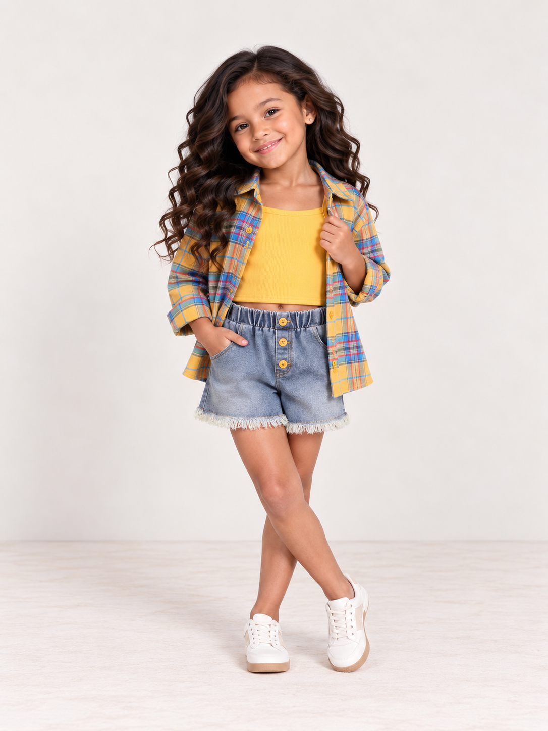 The Golden Plaid Three-Piece Set