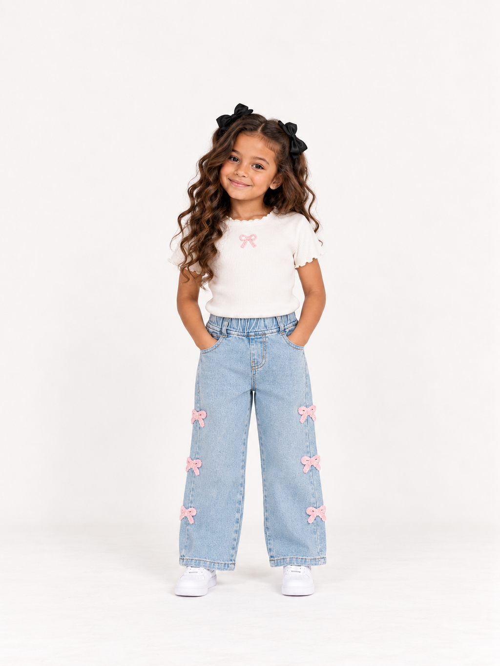 The Pretty in Bows Wide-Leg Jeans