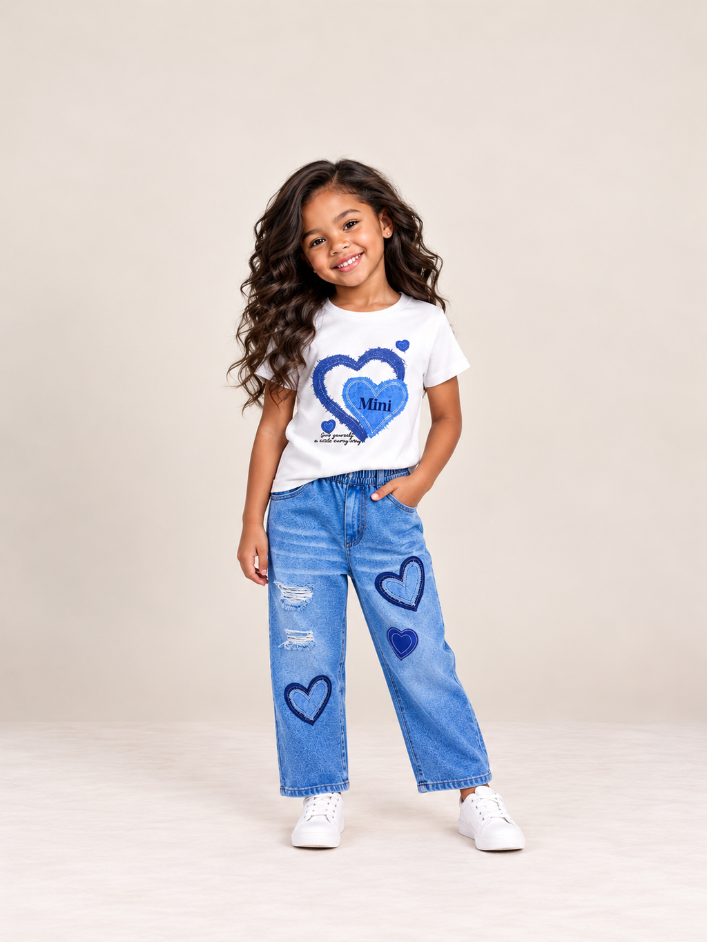 The Mini Heart Denim Set