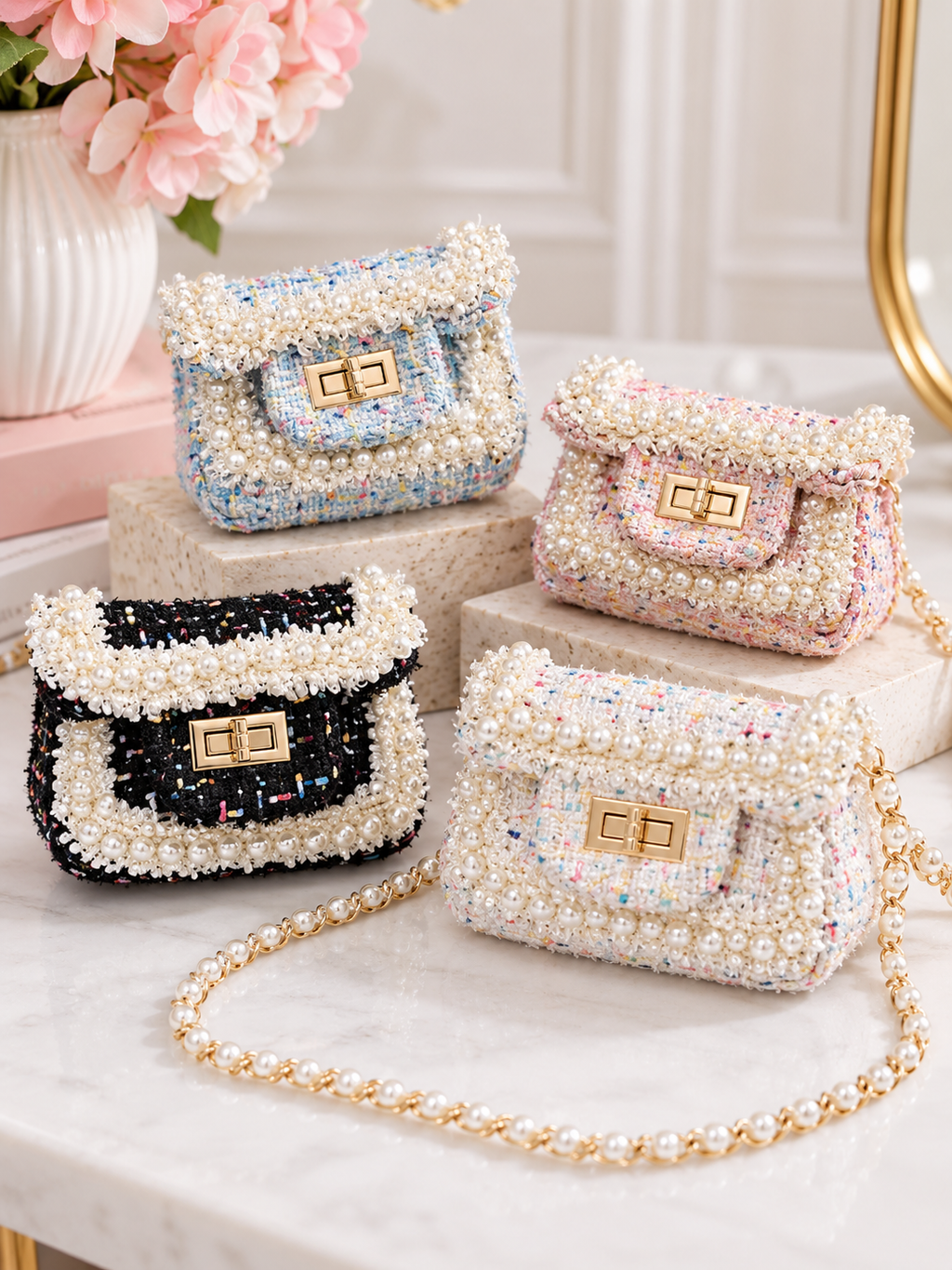 The Mini Pearl Tweed Bag